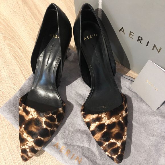 Aerin Shoes - AERIN Black Pumps with Animal Print